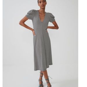 Zara black and white midi dress